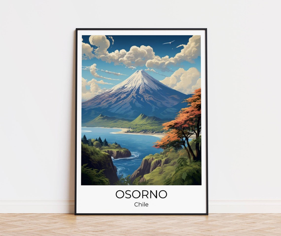 Osorno Travel Print Chile Wall Art Osorno Travel Print Osorno Travel Poster Chile Memories