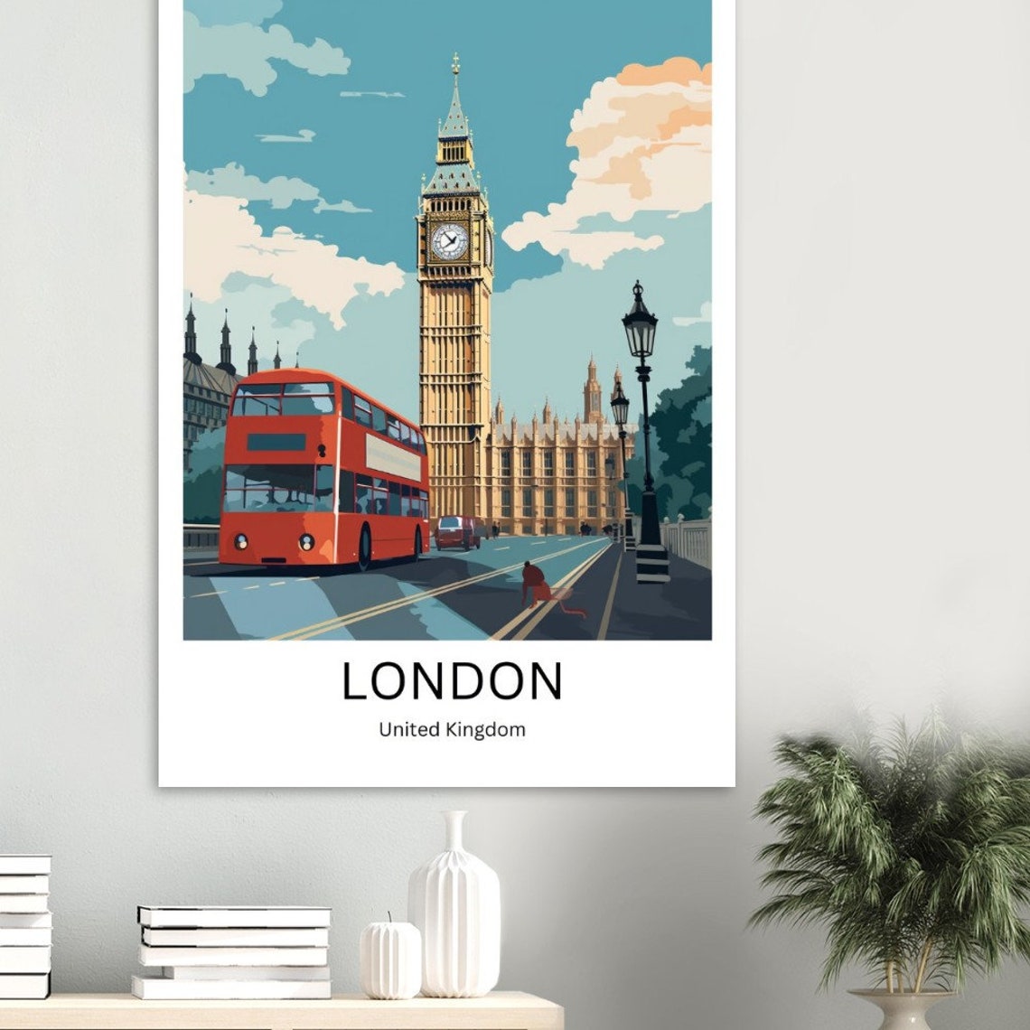 London Art Print London Travel Poster London City Art Print London Westmintser London City Print London Poster London Travel Souvenir - Image 3