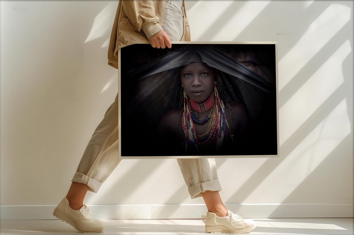 Arbore Tribe Ethiopia Woman Beaded Necklaces Ethnic Portrait Print - Image 4