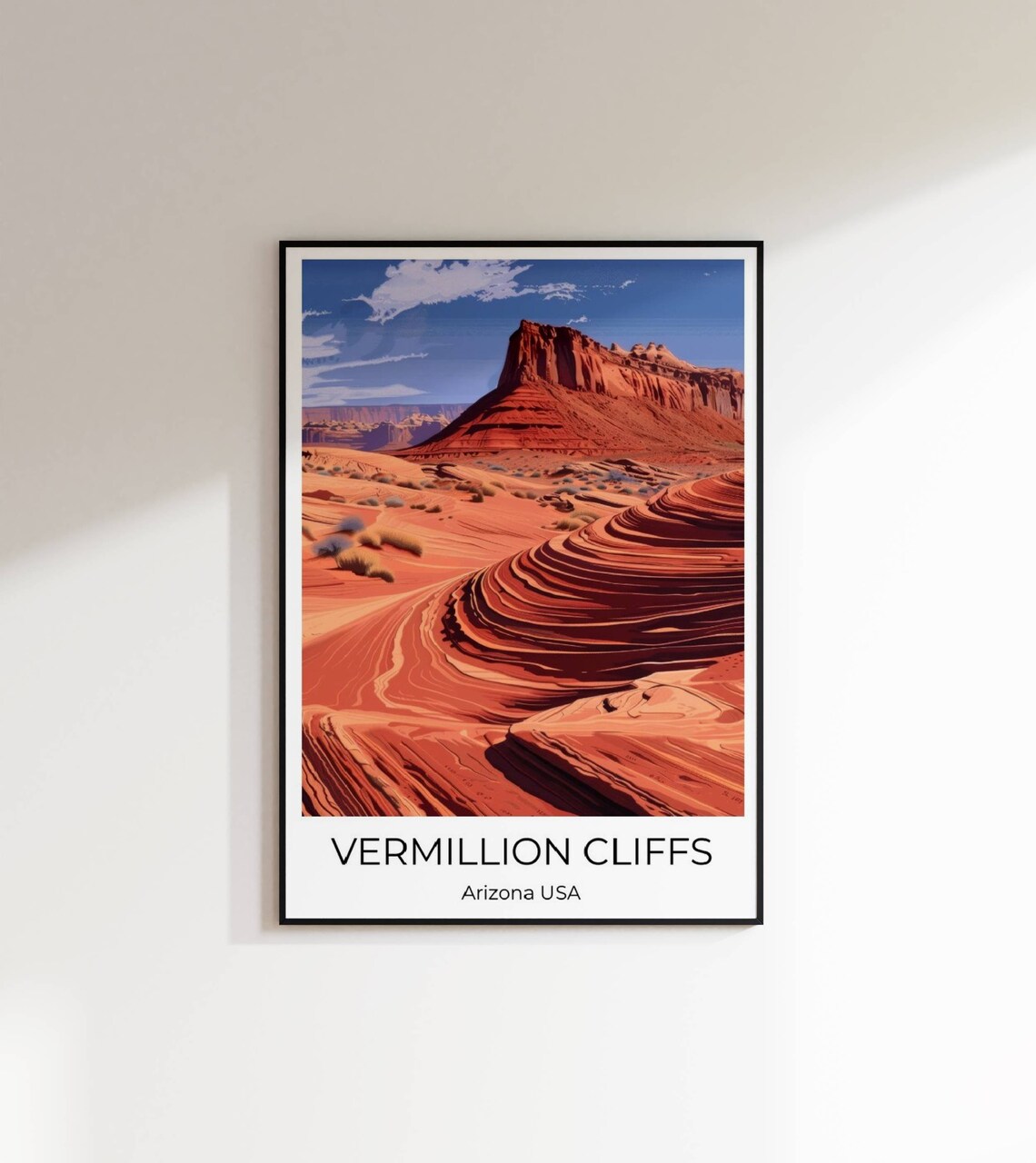 Vermillion Cliffs Arizona Swirling Red Sandstone Desert Mesa Travel Poster - Image 2