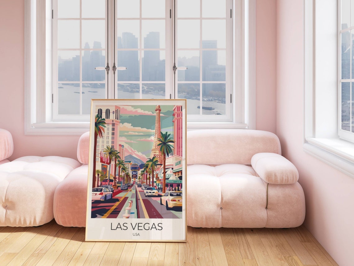 Las Vegas Travel Poster Las Vegas Travel Print Las Vegas Poster Wall Art Las Vegas Vintage Poster Travel Poster Las Vegas Print - Image 3