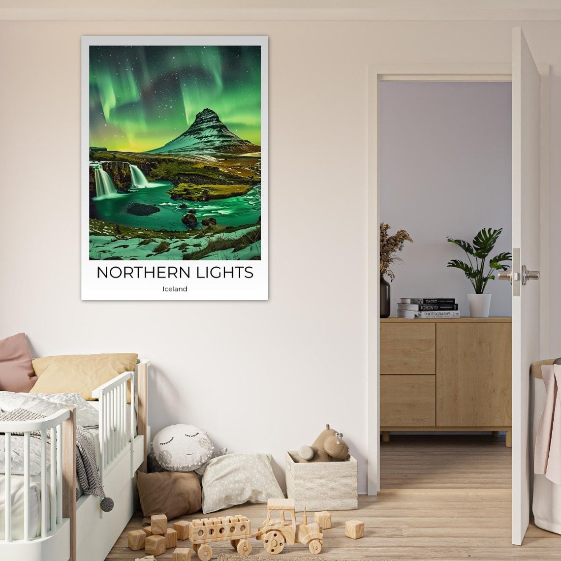 Iceland Northern Lights Kirkjufell Aurora Mountain Night Poster - Image 2