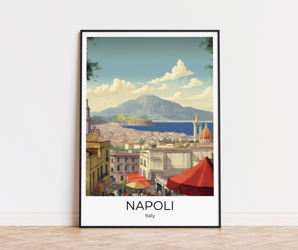Naples Travel Poster Italy Travel Poster Travel Print Wall Art Travel Print Wall Decoration Naples Naples Travel Souvenir