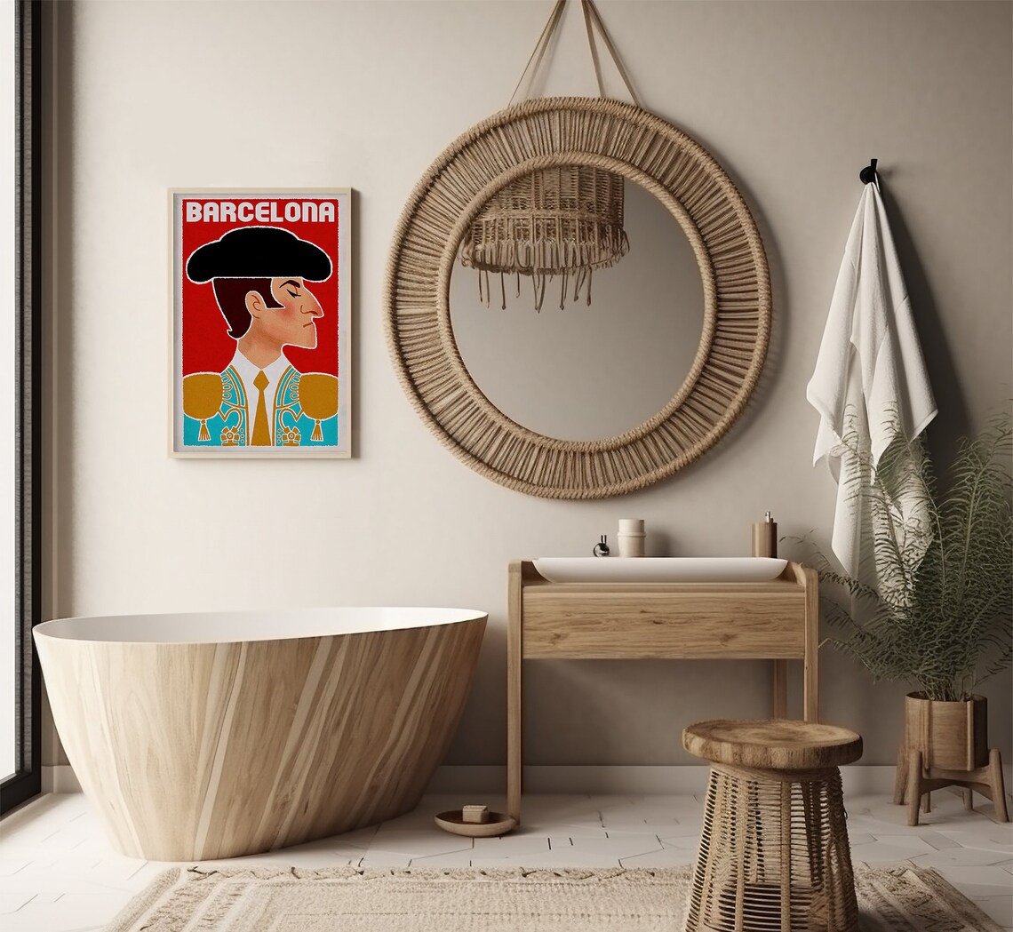 Barcelona Spain Vintage Travel Poster, Europe Art Print - Image 3