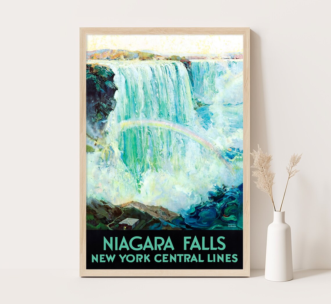 Niagara Falls Vintage Travel Poster, New York USA