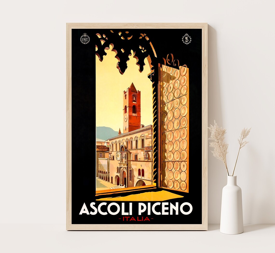Ascoli Piceno Vintage Travel Poster, Italy Art Print