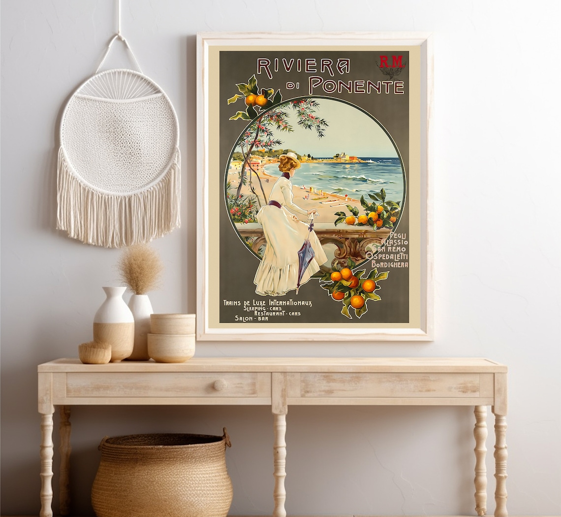 Riviera Di Ponente Vintage Travel Poster, Italy - Image 4