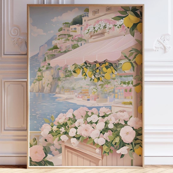 Amalfi Coast Spring Flower Market, Travel Poster