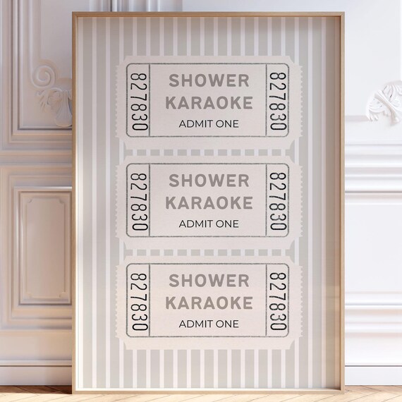 Shower Karaoke Retro Dorm Room Wall Art Print