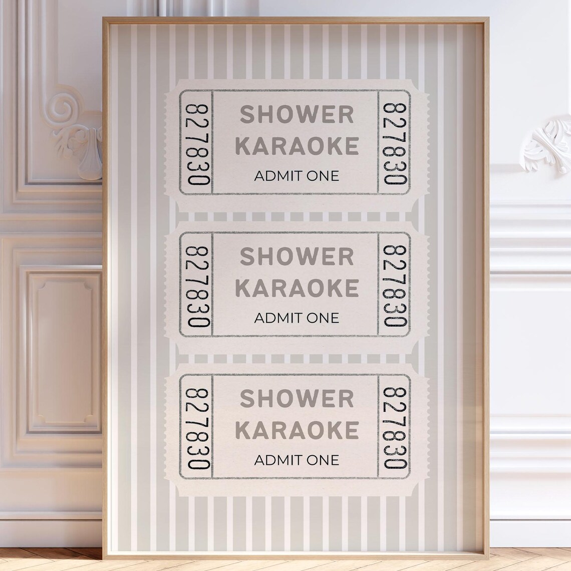 Shower Karaoke Retro Dorm Room Wall Art Print