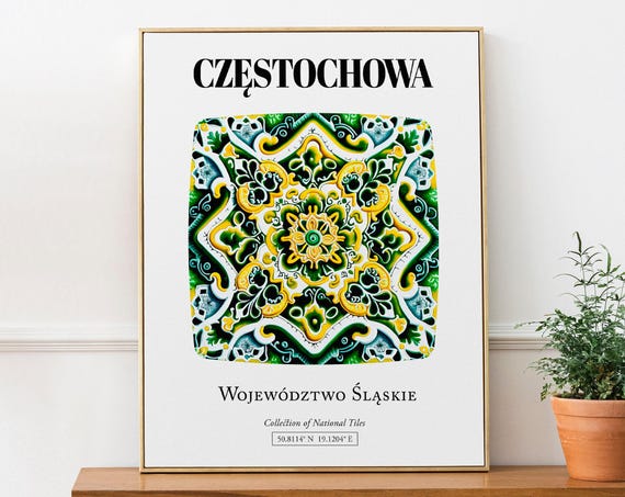 Czstochowa, Lskie Tile Pattern Art Print