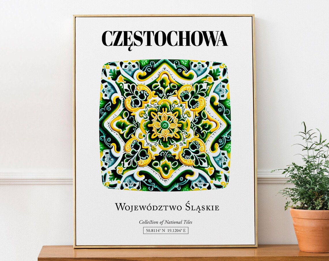 Czstochowa, Lskie Tile Pattern Art Print