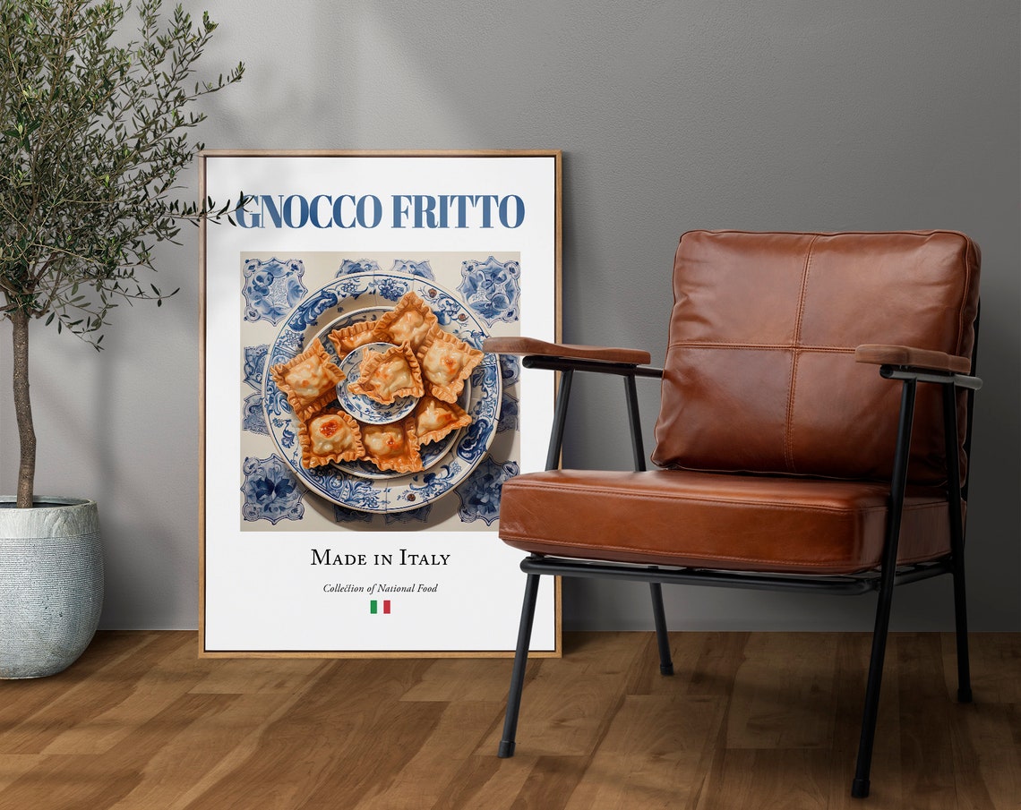 Gnocco Fritto on Maiolica Tile Plate, Art Print - Image 4