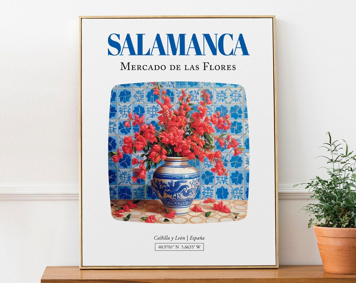 Salamanca Castilla Y Leon Espana Mercado De Las Flores Art Print