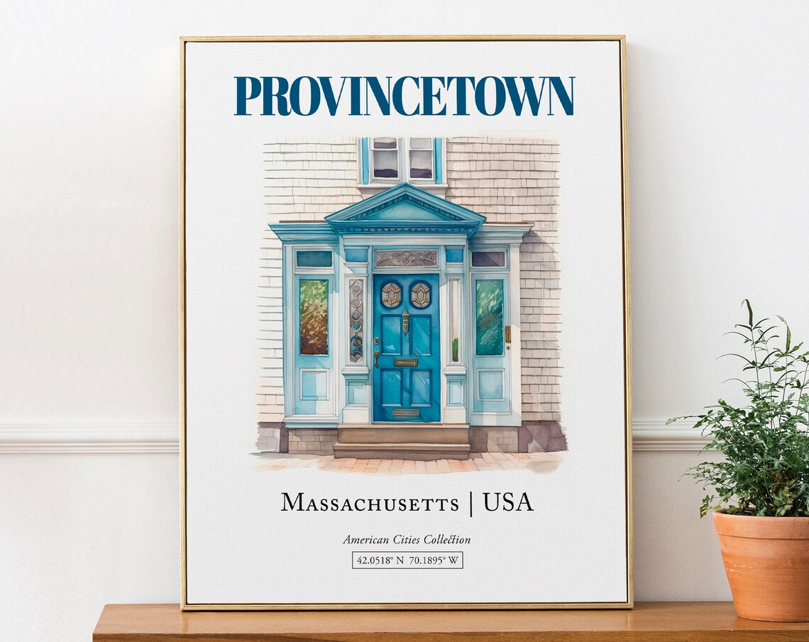 Provincetown Massachusetts Minimalist Watercolor Travel Poster