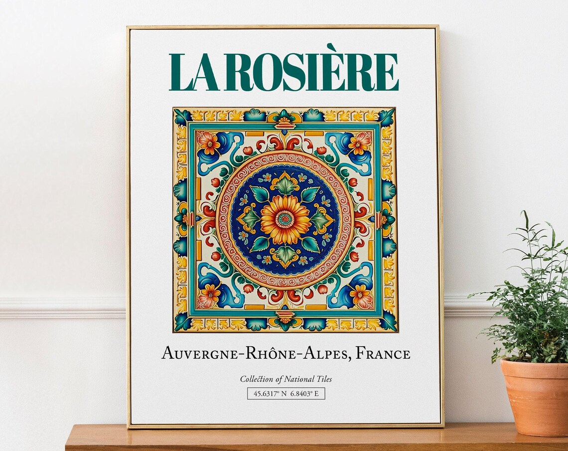 La Rosire Auvergnerhnealpes France Minimalist Travel Poster