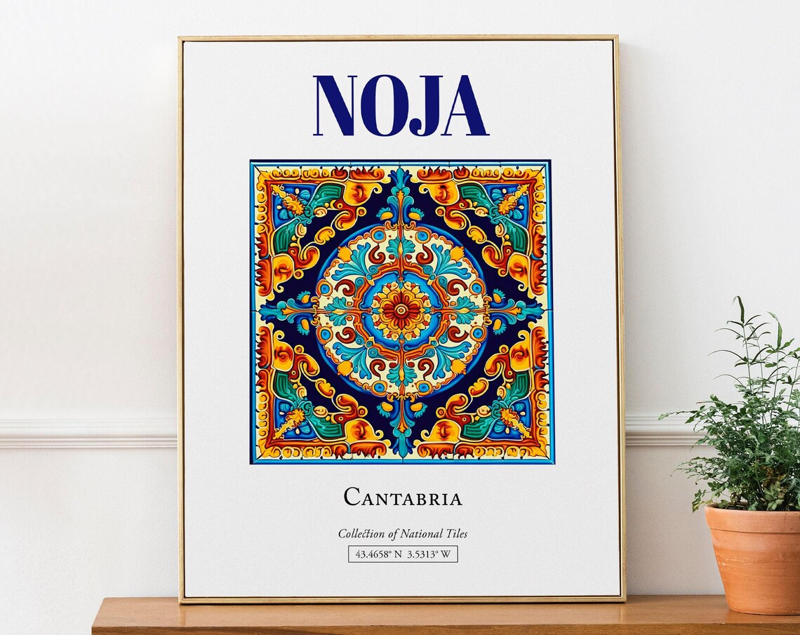 Noja Cantabria Spain Traditional Tile Art Print