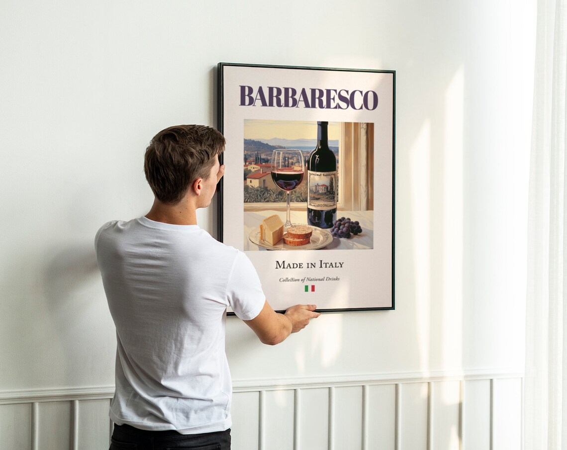Barbaresco On Maiolica Tile, Italian Beverage Poster - Image 3