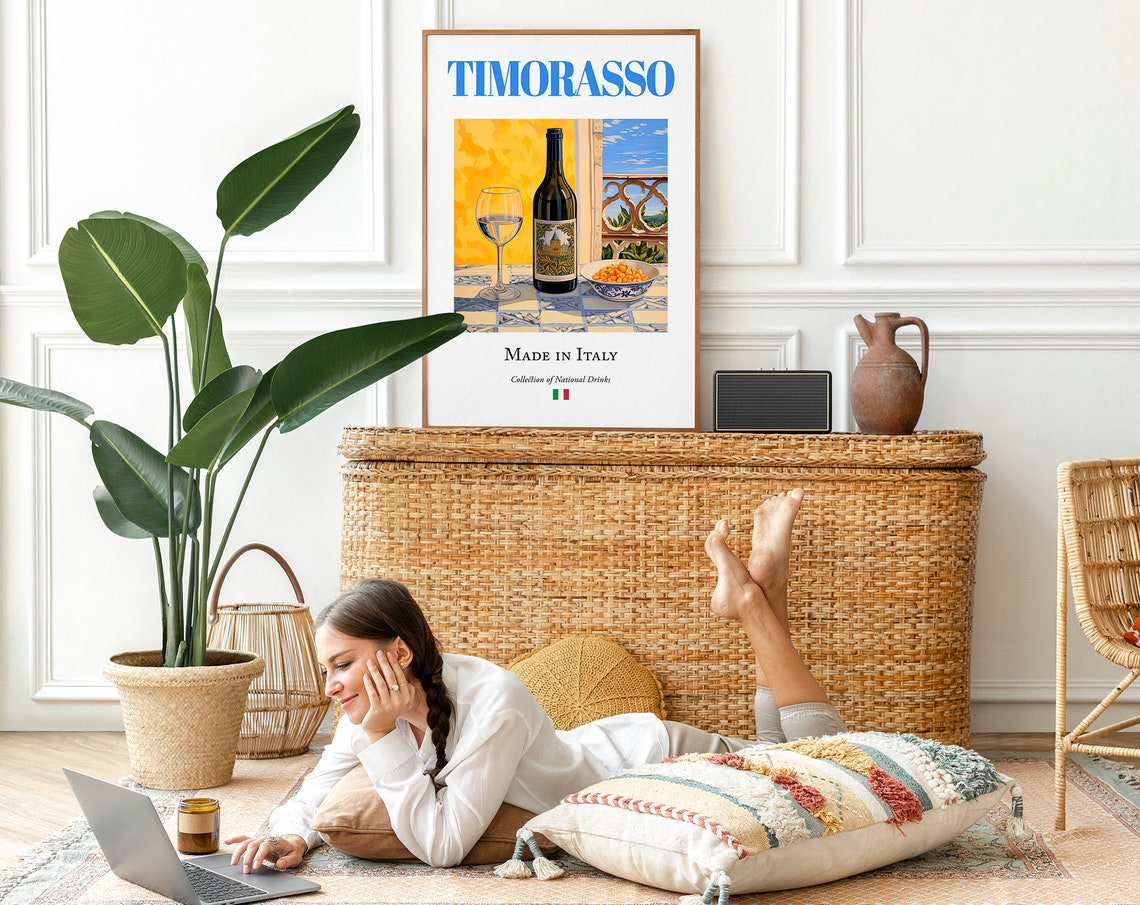 Timorasso Wine on Maiolica Tile, Italian Poster - Image 2