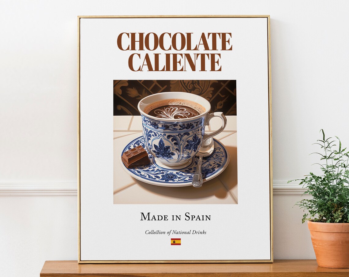 Chocolate Caliente On Maiolica Tile, Kitchen Bar Wall Art