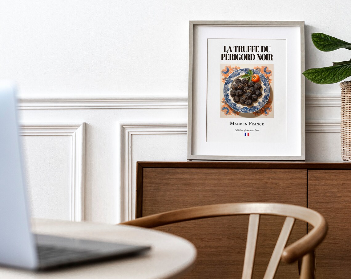 Black Prigord Truffle on Maiolica Tile Plate Poster - Image 4