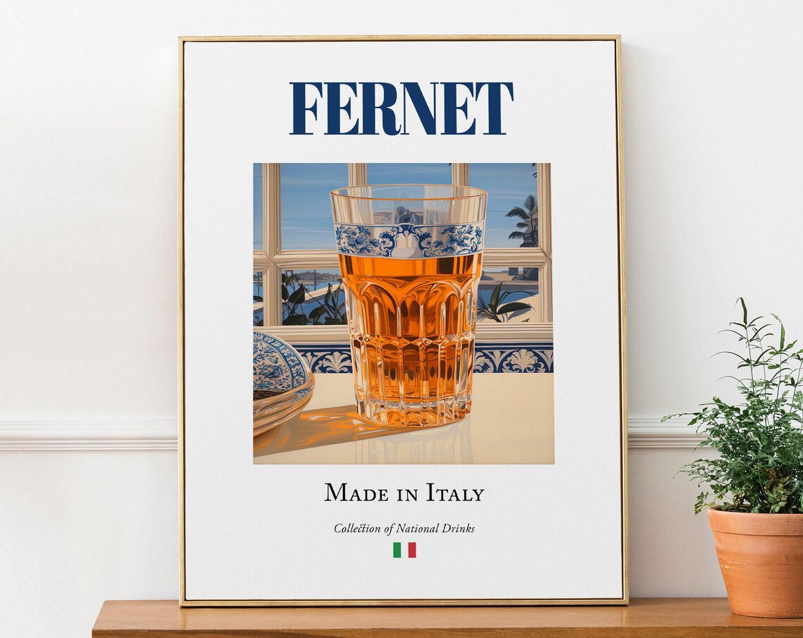 Fernet On Maiolica Tile Traditional Italian Beverage Poster