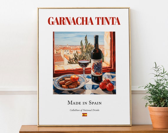 Garnacha Tinta On Maiolica Tile, Kitchen Bar Poster