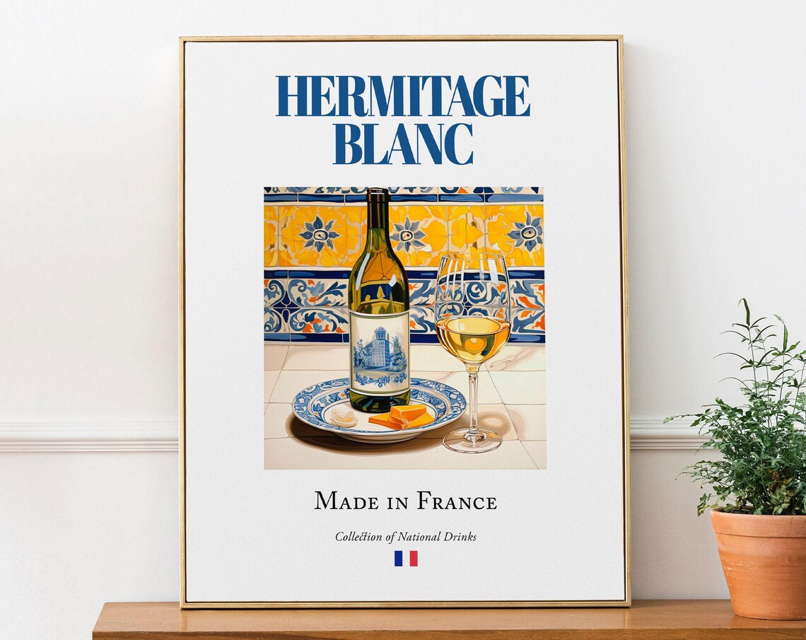 Hermitage Blanc On Maiolica Tile Kitchen Bar Art Print