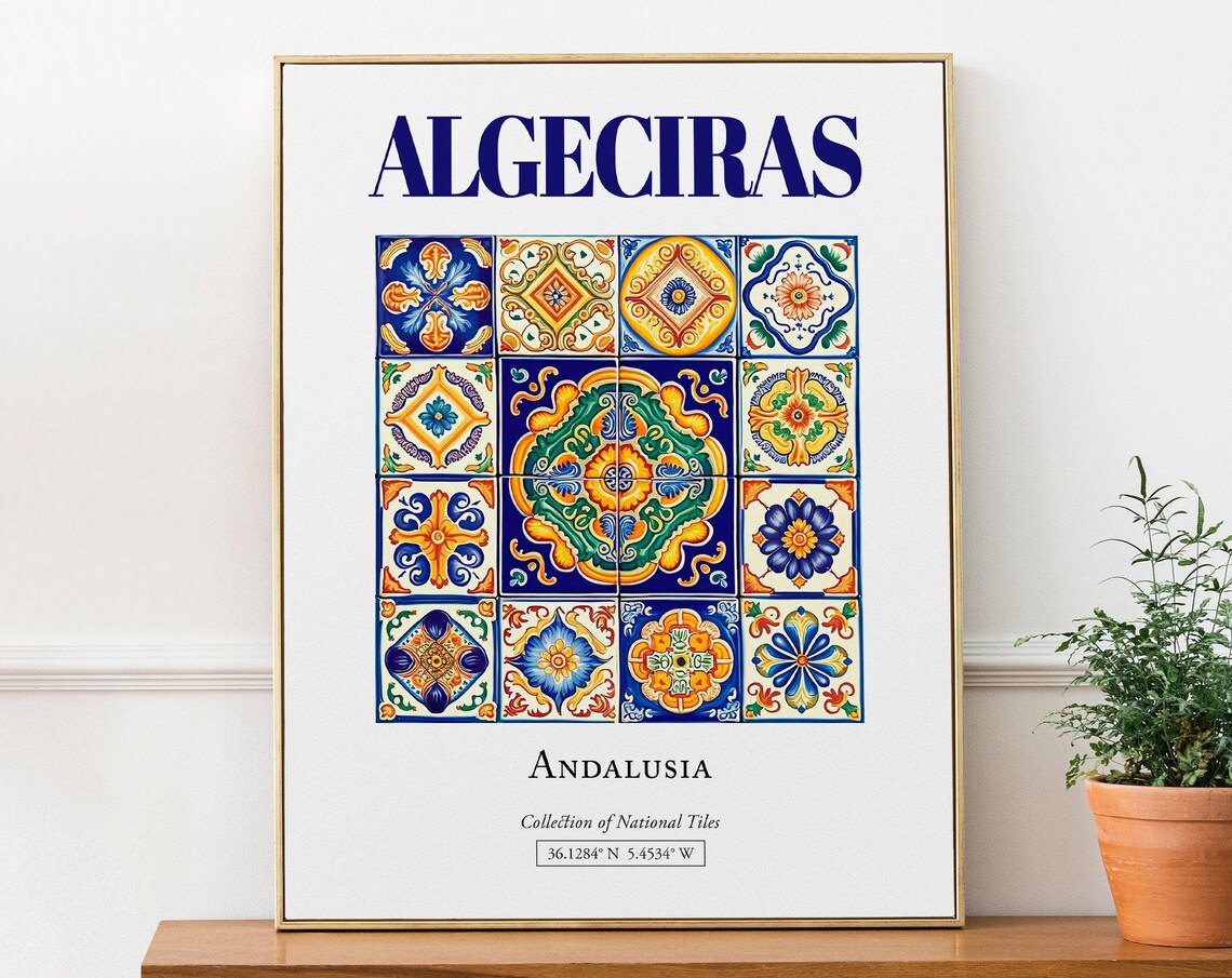 Algeciras Andalusia Spain Folk Traditional Tile Art Print