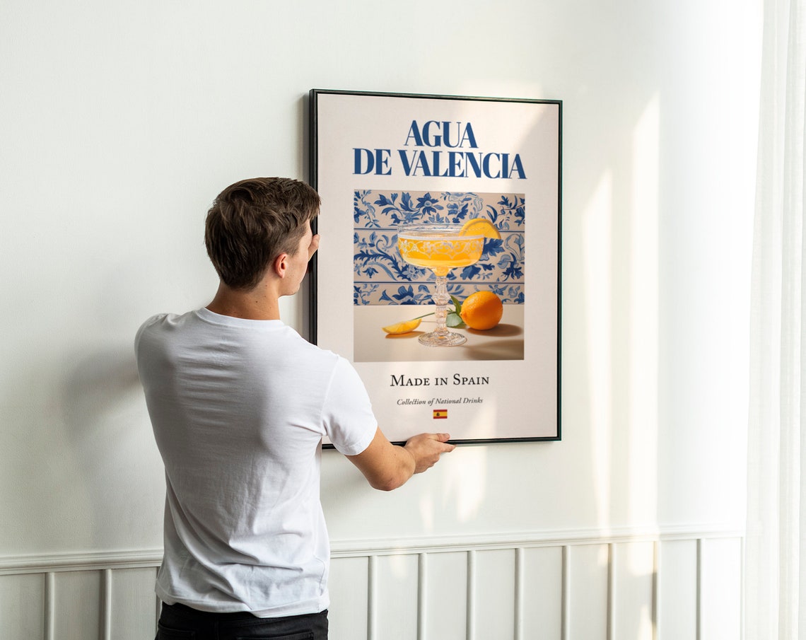 Agua De Valencia Maiolica Tile Spanish Drink Poster - Image 2