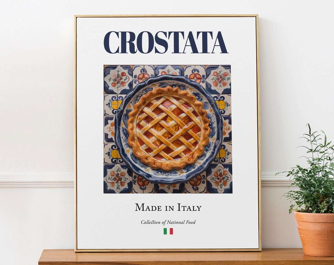 Crostata on Maiolica Tile Plate, Italian Food Art Print