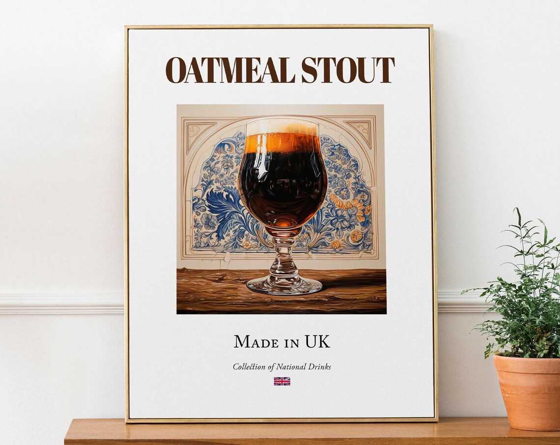 Oatmeal Stout On Maiolica Tile, Kitchen And Bar Art Print