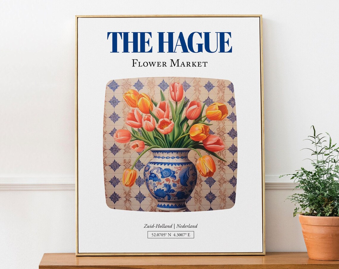 The Hague Flower Market Tulips Poster Print
