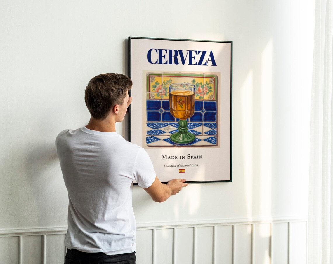Cerveza On Maiolica Tile, Spanish Traditional Poster - Image 4