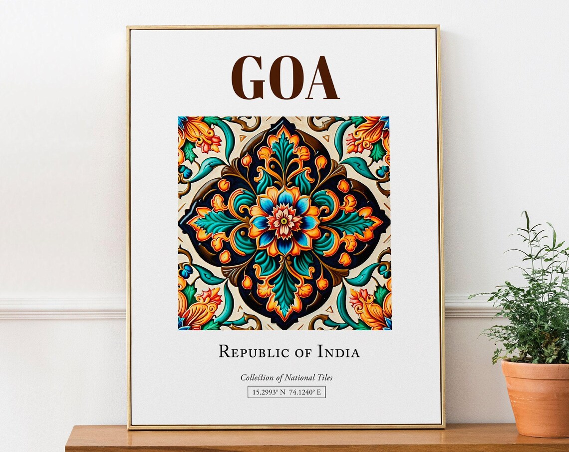 Goa India Folk Tile Decor Poster Print