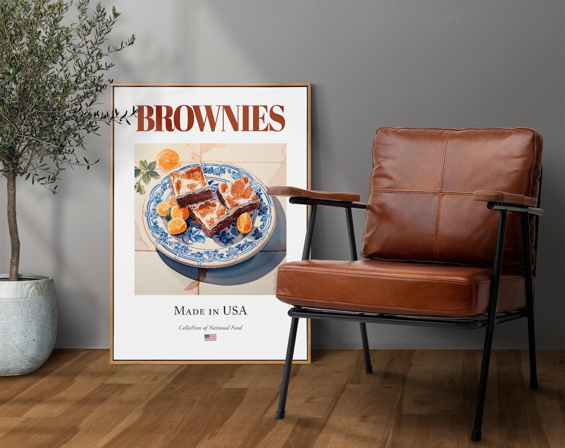 Brownies on Maiolica Tile Plate Art Print