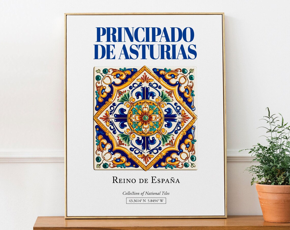 Principado De Asturias Traditional Tile Art Print