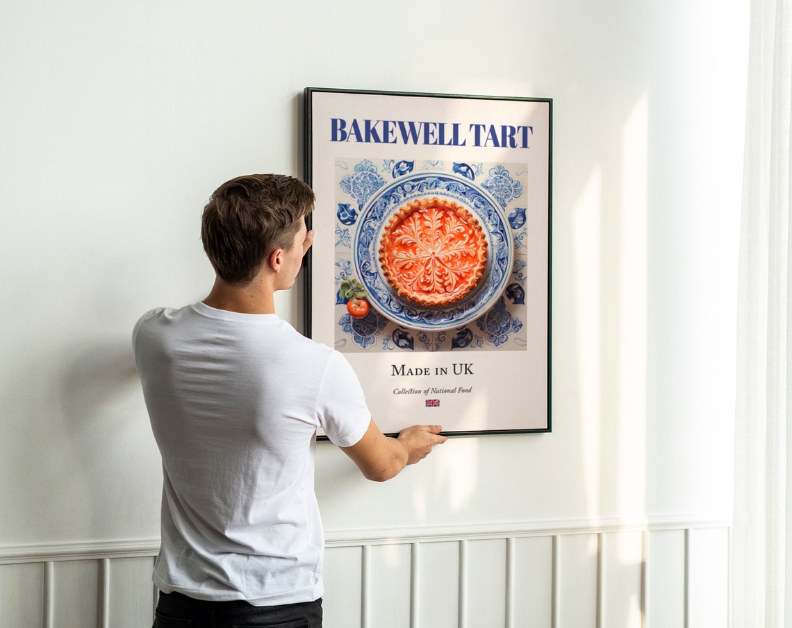 Bakewell Tart On Maiolica Tile Plate Art Print - Image 3
