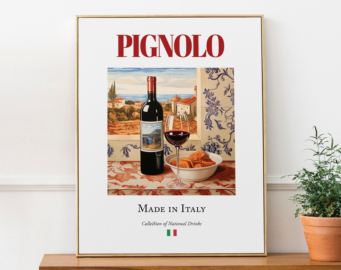 Pignolo On Maiolica Tile, Italian Beverage Poster