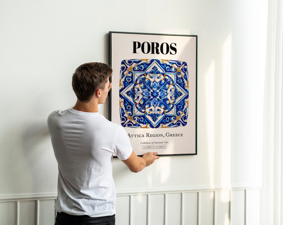 Poros Greek Island Travel Poster for Wall Decor - Image 3