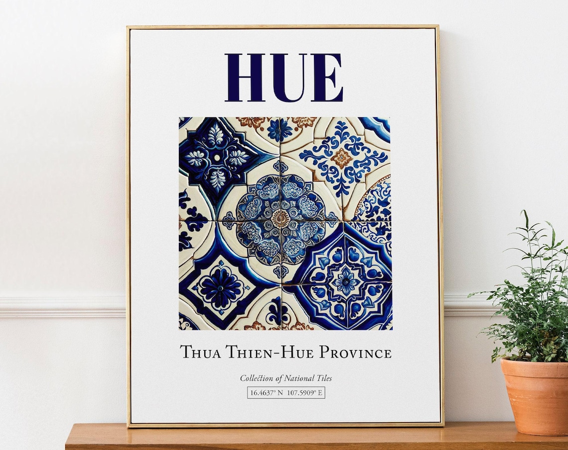 Hue Vietnam Folk Traditional Tile Art Print