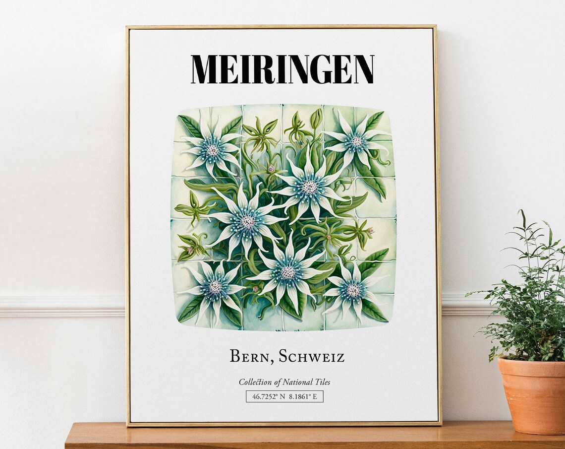Meiringen Bern Schweiz Traditional Tile Pattern Art Print