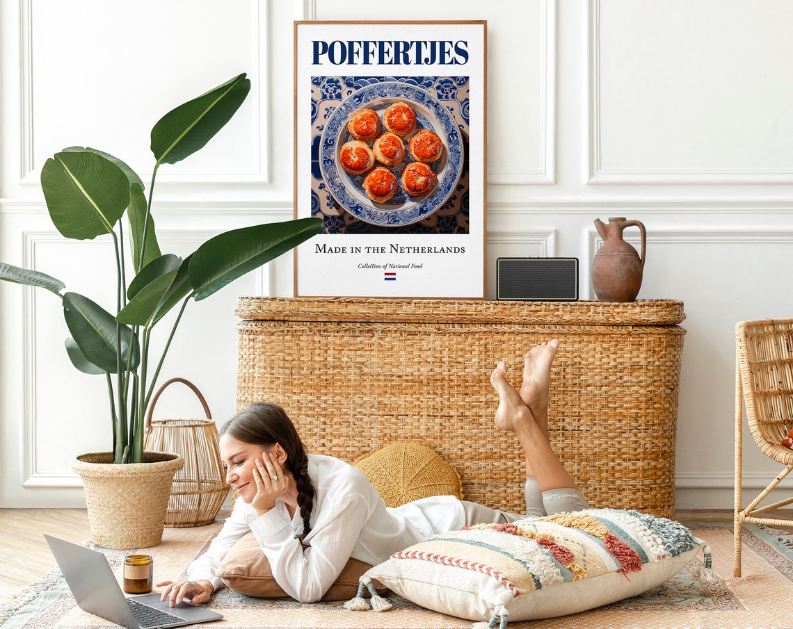 Poffertjes on Maiolica Tile Plate, Dutch Food Art Print - Image 2