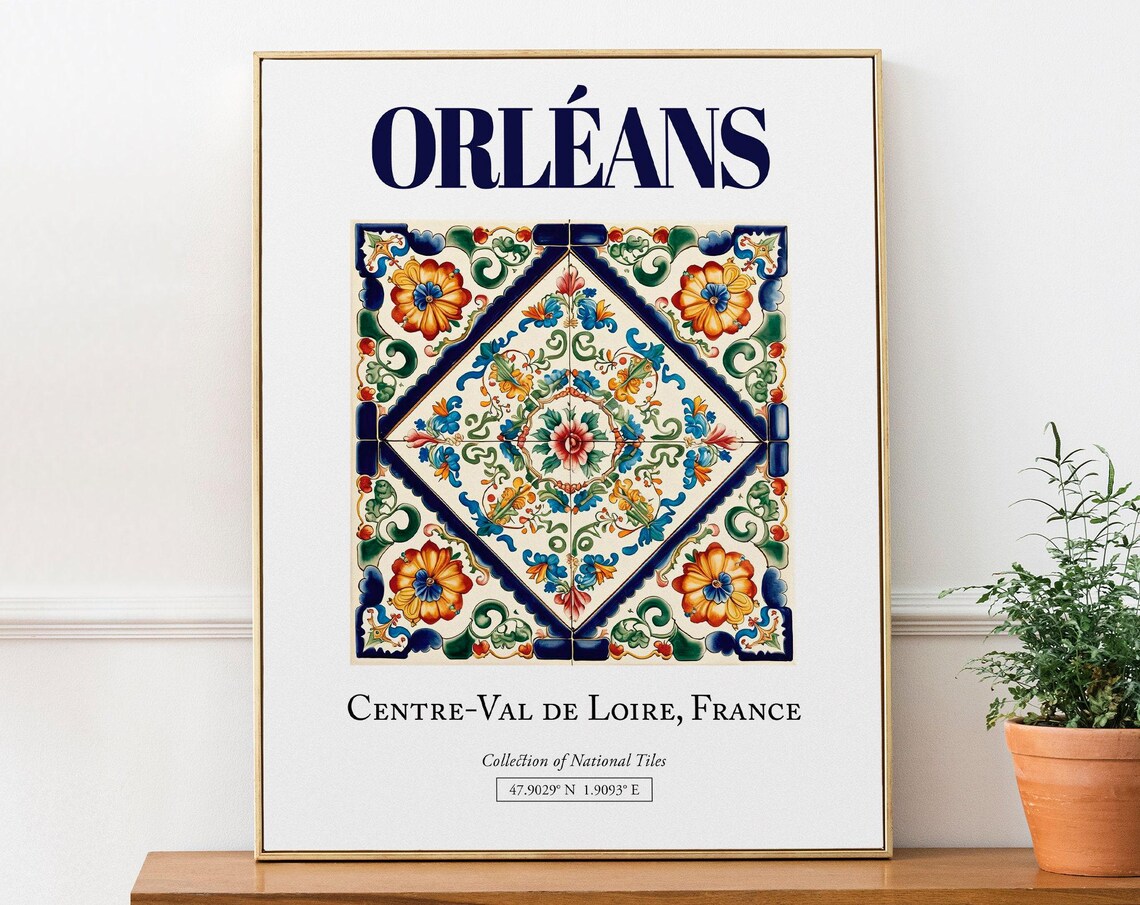 Orléans Centre-Val de Loire France Folk Travel Poster
