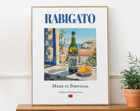 Rabigato On Azulejo Tile, Portugal Kitchen Bar Poster