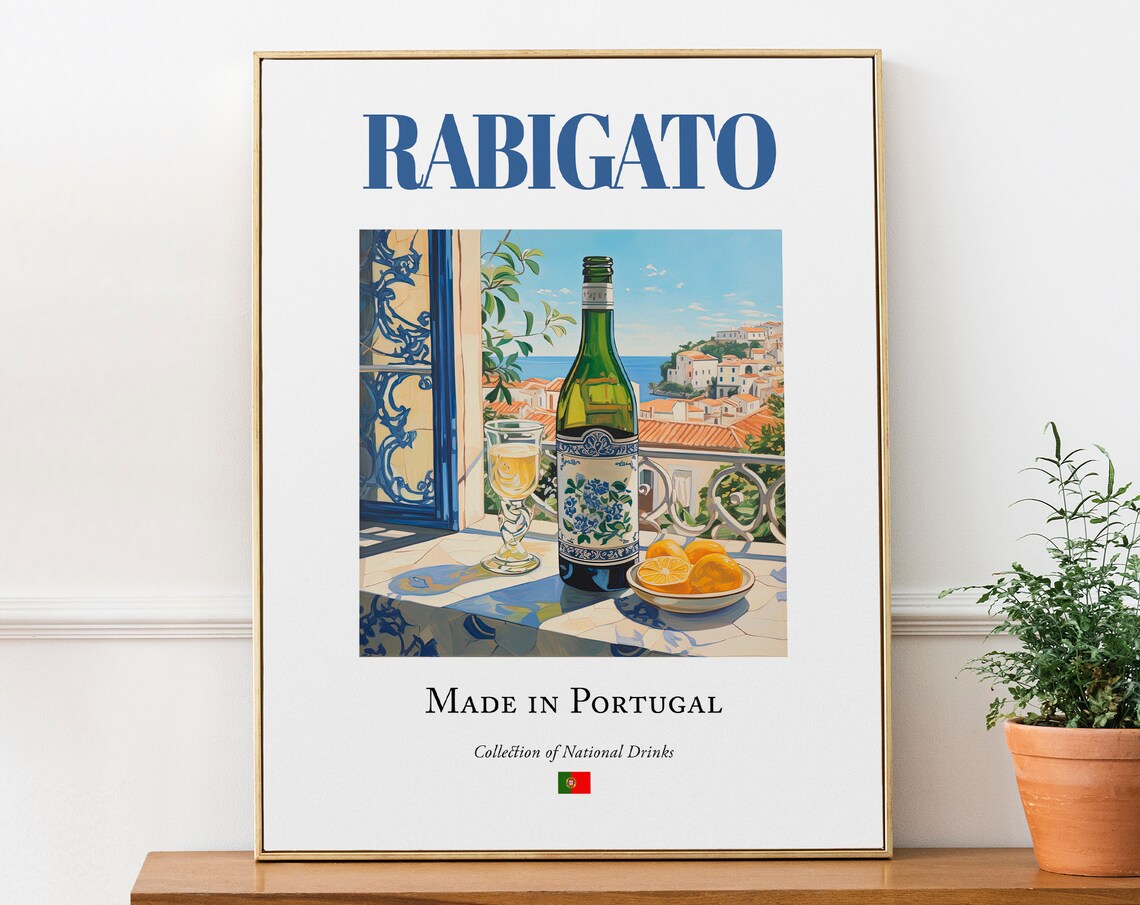 Rabigato On Azulejo Tile, Portugal Kitchen Bar Poster