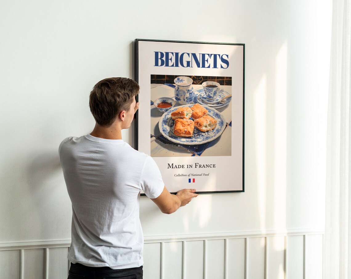 Beignets on Maiolica Tile Plate, Kitchen Poster Print - Image 3