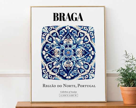 Braga Regio Do Norte Portugal Traditional Tile Pattern Art Print