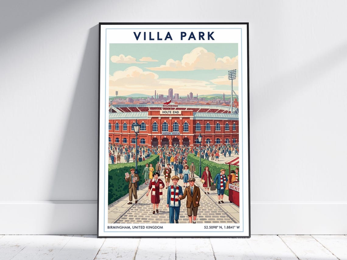 Villa Park Birmingham Aston Villa Holte End Matchday Travel Poster