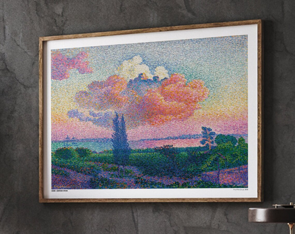 Edmond Cross Exhibition Poster, Pink Cloud Pointillism